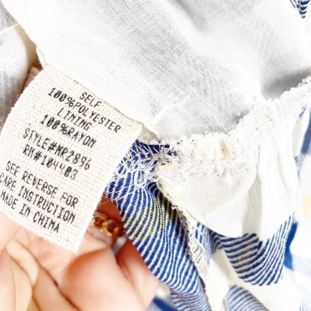 Anthro Moon River Open Shoulder Plaid Button Top - Picture 4 of 11